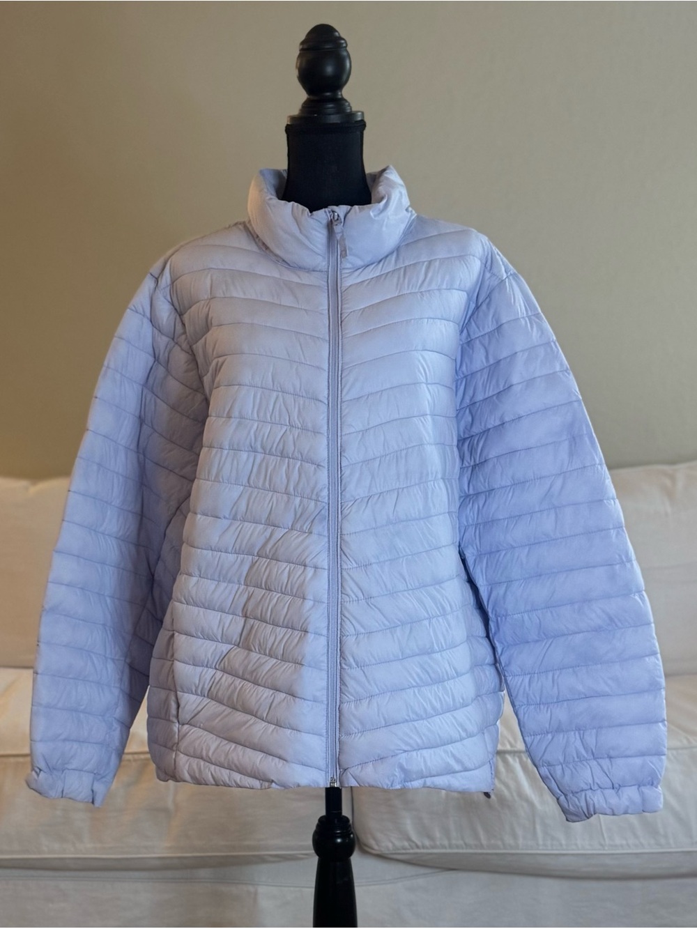 Old Navy Lavender blue Quilted Packable Puffer Jacket water resistant 4X new